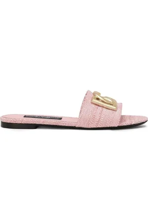 Dolce & Gabbana Pantoletten aus Raffiabast mit DG
