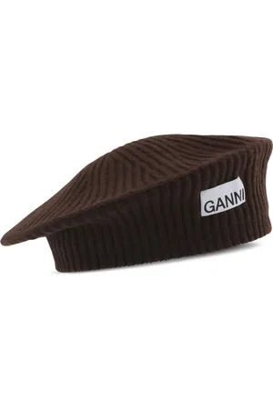 Ganni Baskenmütze mit Logo-Applikation
