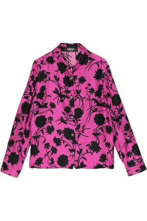 VERSACE Hemd aus Seide mit Blumen-Print