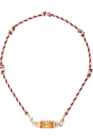 Marie Lichtenberg 14kt Baby Locket Gelbgoldhalskette mit Diamanten