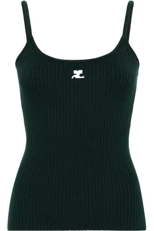 Courrèges Geripptes Tanktop