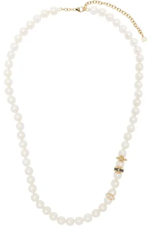 Sydney Evan 14kt Gelbgoldhalskette mit Diamanten und Perlen