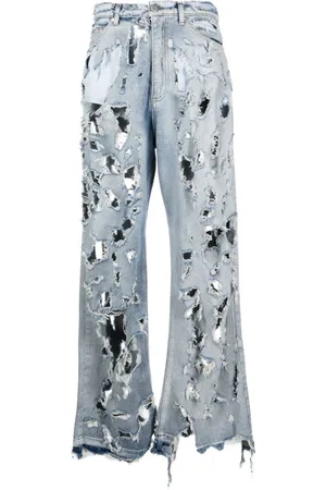 Natasha Zinko Gerade Jeans im Destroyed-Look