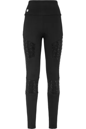 Philipp Plein High-Waist-Leggings mit Kristallen