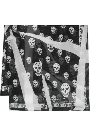 Alexander McQueen Seidenschal mit Totenkopf-Print
