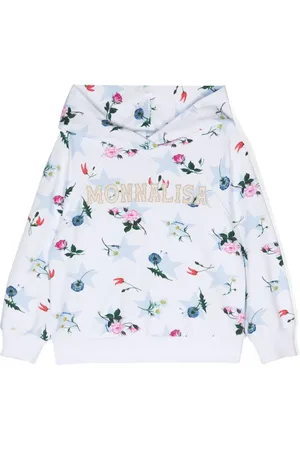 MONNALISA Bestickter Hoodie mit Blumen-Print