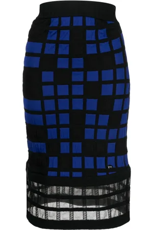 CHANEL Karierter Strick-Midirock