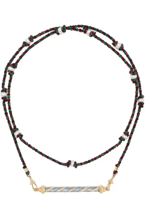 Marie Lichtenberg 18kt Candy Cane Gelbgoldhalskette mit Diamanten