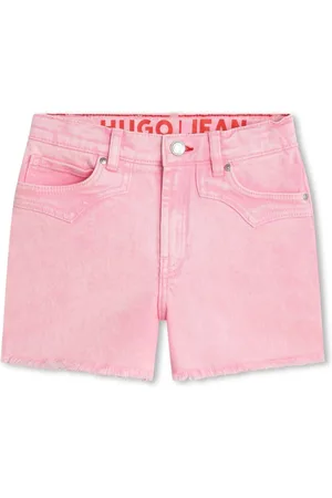 HUGO BOSS Jeans-Shorts mit ausgefranstem Saum