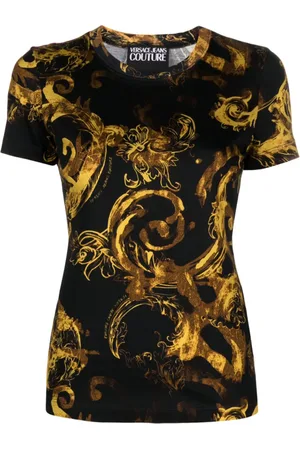 VERSACE T-Shirt mit Watercolour Couture-Print