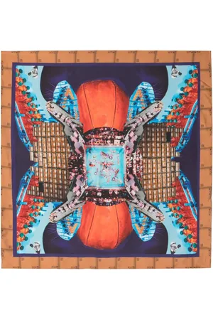 HENRIK VIBSKOV Boxing Navy Collage Seidenschal