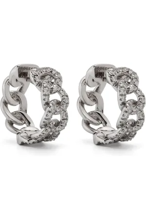 ROSEKEY 18kt Weißgoldcreolen mit Diamanten