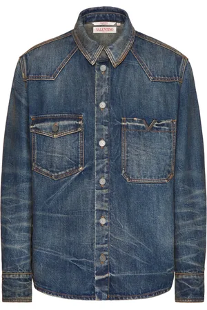 VALENTINO GARAVANI Jeanshemd mit V-Detail