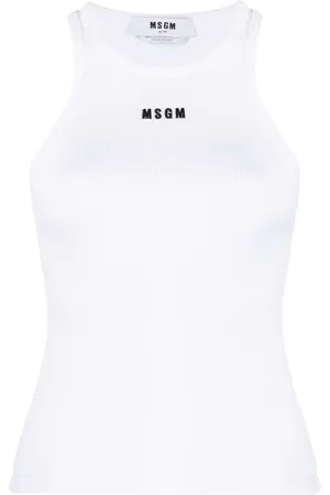 Msgm Geripptes Oberteil mit Logo