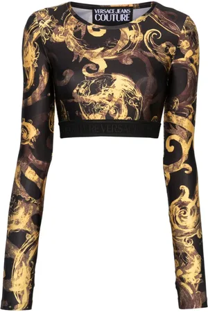 VERSACE Watercolour Couture Cropped-Top