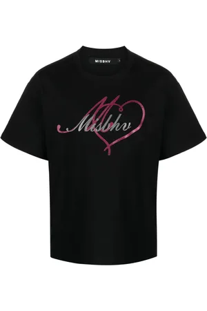 MISBHV T-Shirt mit Logo-Print in Glitter-Optik