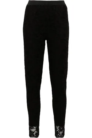 Twin-Set Leggings mit floraler Spitze