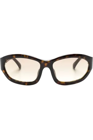 Linda Farrow X Dries Van Noten 215 Sonnenbrille im Biker-Look