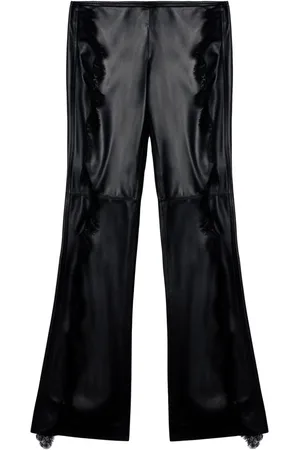 OFF-WHITE Lederhose mit Spitzenbesatz