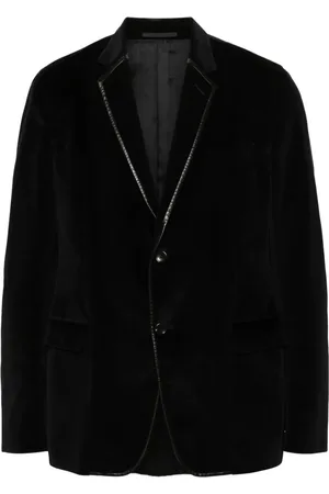 Gucci 2000 Sakko in Samtoptik mit Lederbesatz