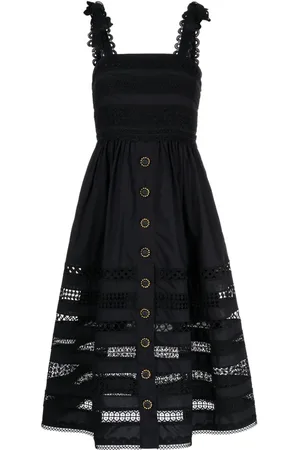 Cara Cara Nidhi Midikleid mit Spitzenbesatz