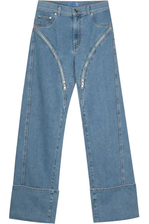 MUGLER Weite Jeans mit Reißverschlüssen