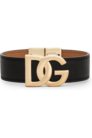 Dolce & Gabbana Lederarmband mit Logo-Schild