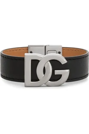 Dolce & Gabbana Lederarmband mit Logo-Schild