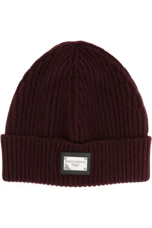 Dolce & Gabbana Gerippte Beanie mit Logo-Schild