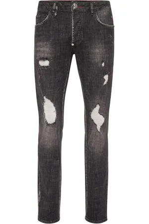 Philipp Plein Straight-Leg-Jeans mit Farbklecksen