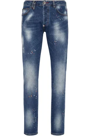 Philipp Plein Klassische Jeans mit Farbklecksen