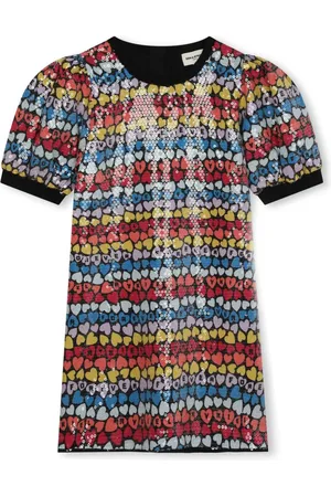 Sonia Rykiel Enfant Paillettenverziertes Kleid mit Logo-Print
