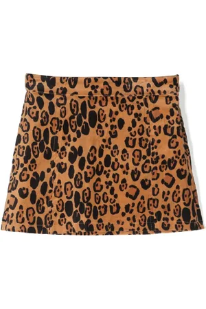 Mini Rodini Samt-Minirock mit Leoparden-Print