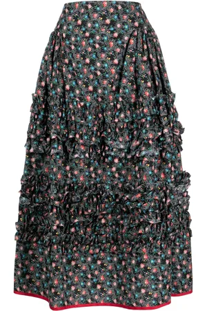 Molly Goddard Midirock mit Blumen-Print