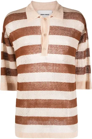 HENRIK VIBSKOV Gestreiftes Flax Poloshirt