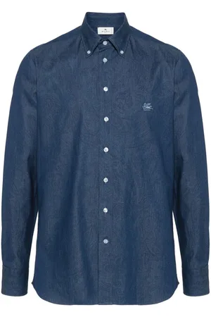Etro Ausgeblichenes Paisley Jeanshemd