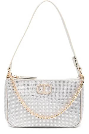 Twin-Set Kleine Schultertasche mit Kristallen