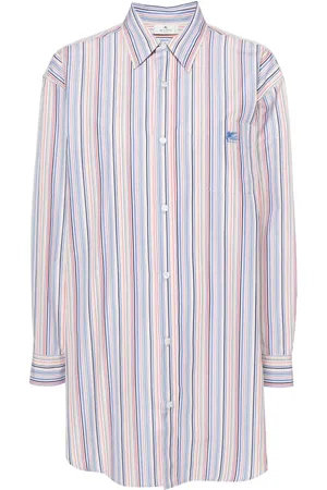 Etro Gestreiftes Hemd mit Pegaso-Stickerei