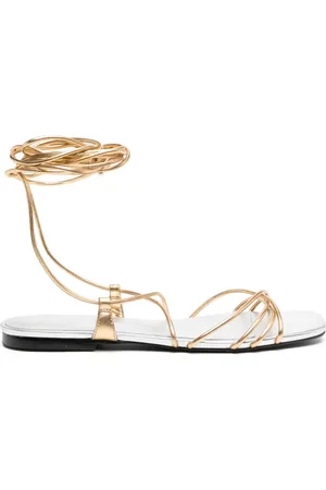 BLACK SUEDE STUDIO Faye Sandalen im Metallic-Look