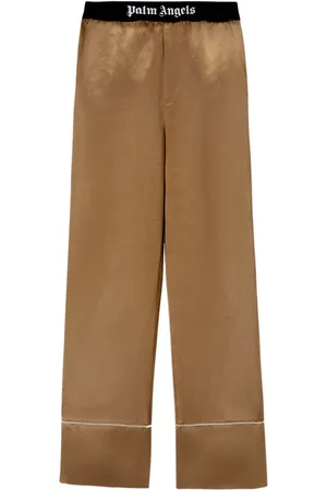 Palm Angels Satin-Pyjamahose mit Logo-Streifen