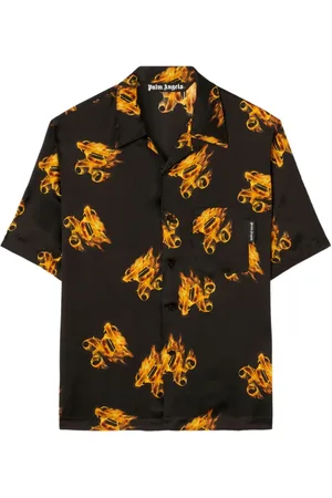 Palm Angels Burning Hemd mit Monogramm-Print