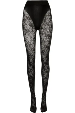Victoria Beckham Spitzen-Strumpfhose mit VB-Monogramm