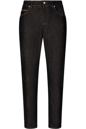 Dolce & Gabbana Straight-Leg-Jeans mit Logo-Schild