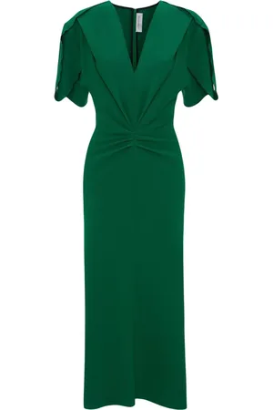 Victoria Beckham Gerafftes Kleid mit V-Ausschnitt