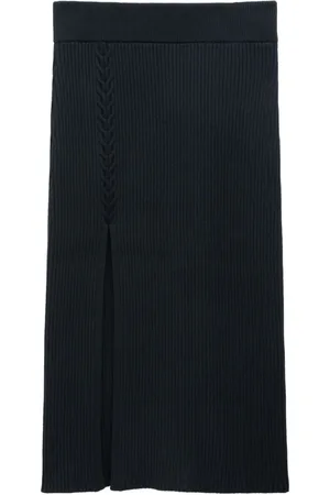Filippa K Gerippter Midirock mit Schlitz