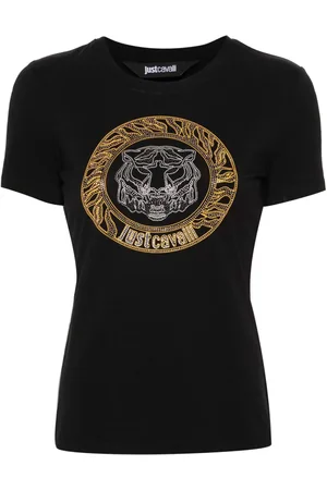 Roberto Cavalli T-Shirt mit Strass-Logo