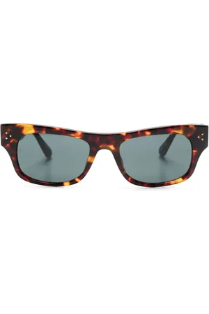 Linda Farrow Eckige Sonnenbrille in Schildpattoptik