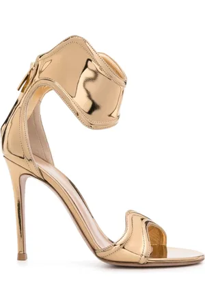 Gianvito Rossi Lucrezia Sandalen im Metallic-Look 105mm