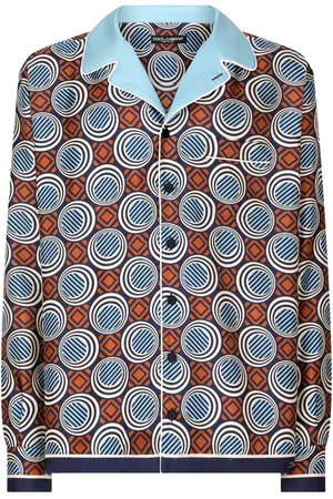 Dolce & Gabbana Seidenhemd mit geometrischem Print