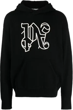 Palm Angels Gestrickter Hoodie mit Monogramm-Stickerei